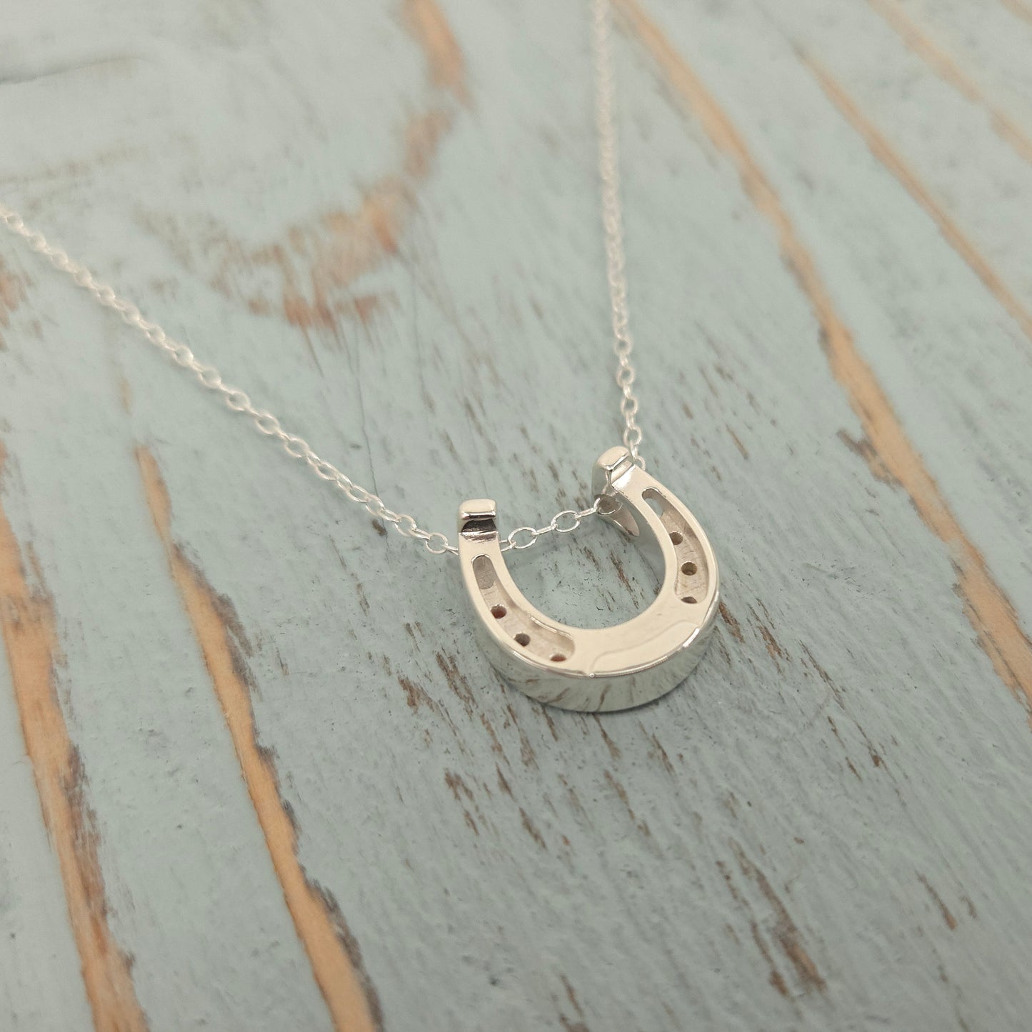 Lucky Horseshoe Sterling Silver Necklace