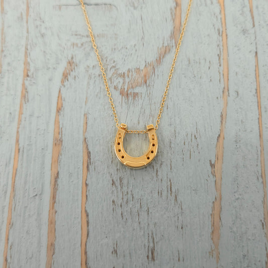 Lucky Horseshoe Gold Sterling Silver Necklace