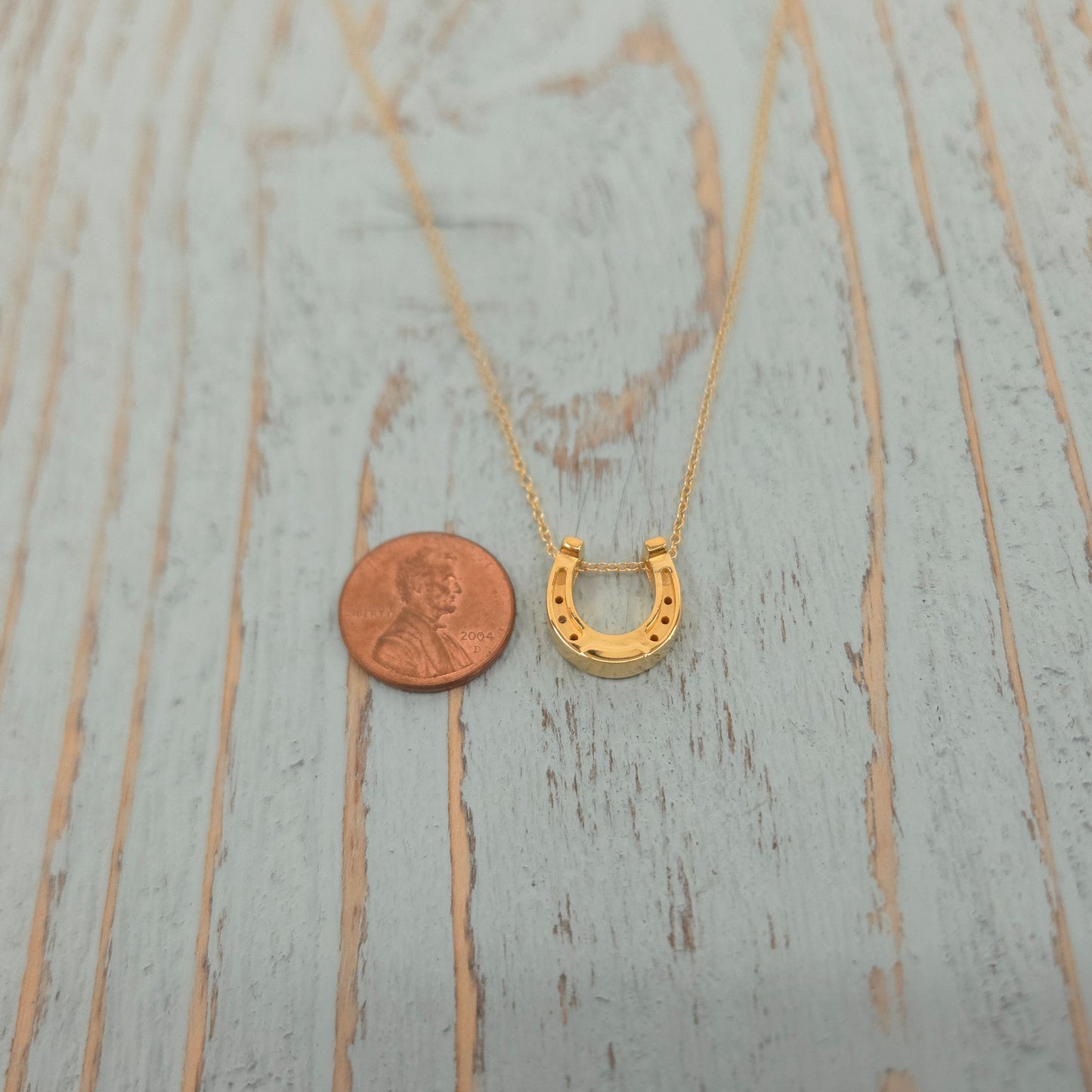 Lucky Horseshoe Gold Sterling Silver Necklace