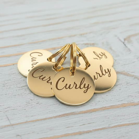 20 Pack - Brass Circle Horse Tack Tags - 20mm