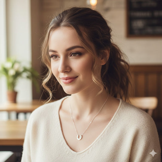 Lucky Horseshoe Sterling Silver Necklace