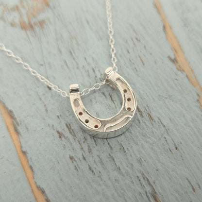 Lucky Horseshoe Sterling Silver Necklace