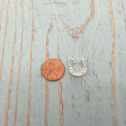 Lucky Horseshoe Sterling Silver Necklace