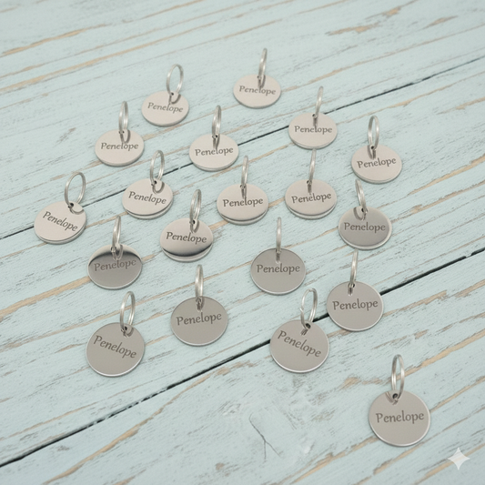 20 Pack - Stainless Steel Circle Horse Tack Tags - 20mm