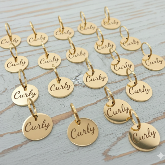 20 Pack - Brass Circle Horse Tack Tags - 20mm