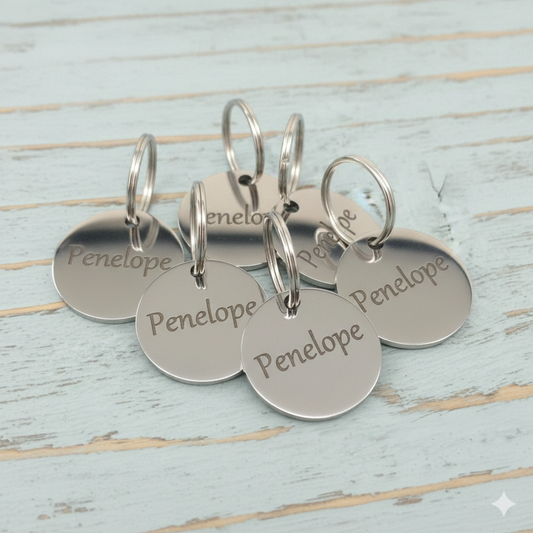 20 Pack - Stainless Steel Circle Horse Tack Tags - 20mm