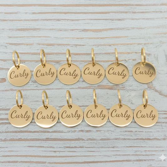 10 Pack - Brass Circle Horse Tack Tags - 20mm