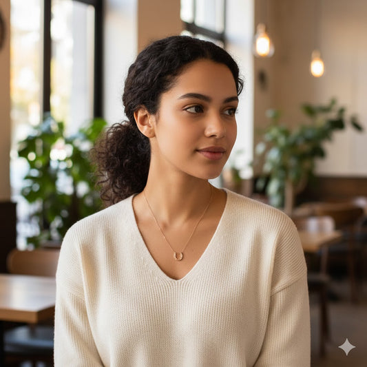 Lucky Horseshoe Rose Gold Sterling Silver Necklace