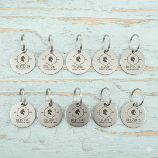10 Pack - Stainless Steel Circle Horse Tack Tags - 20mm